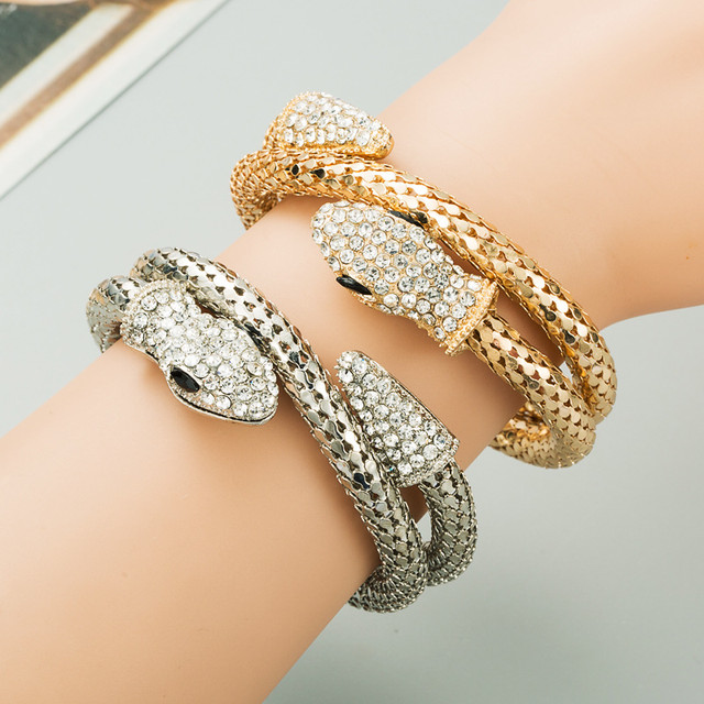 Rhinestone Snake Bracelet For Women Arm Cuff Fashion Exaggerated Man's  Spiral Serpent Bangles India Nepal Jewelry